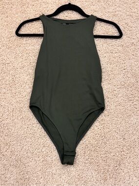 Zara Olive Green High-Neck Bodysuit NWOT